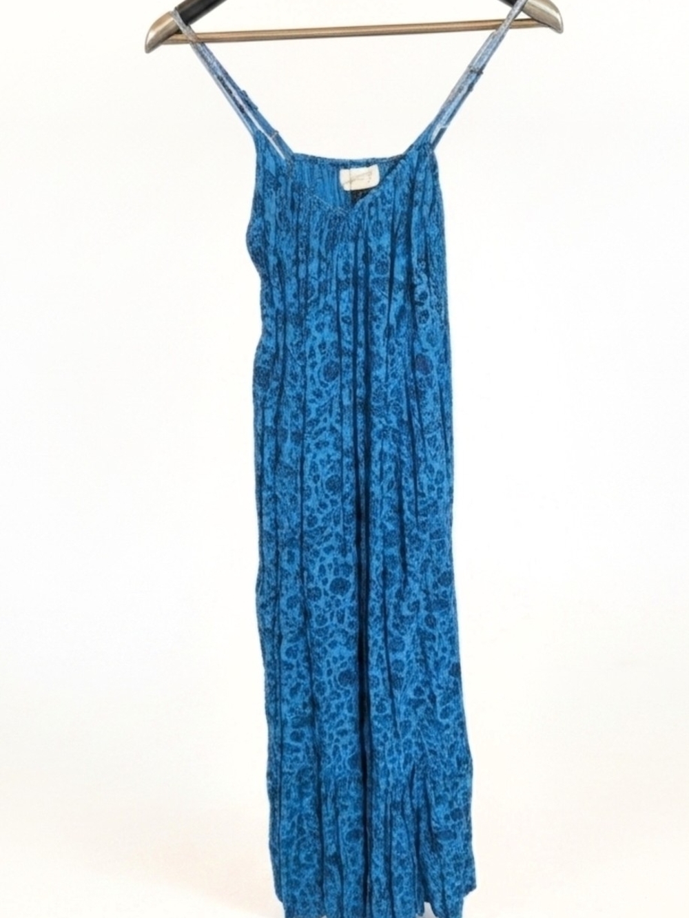 Universal Thread Blue Boho Floral Tiered Lightweight Maxi Sundress Size XS